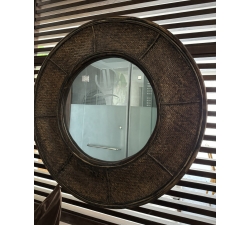 Toilet rattan mirror