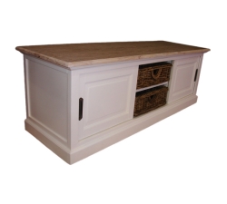 High-end cabinets have two rattan drawers