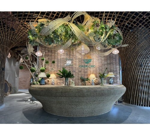Bamboo and rattan reception desk
