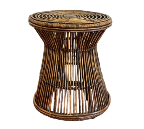mini rattan and bamboo table