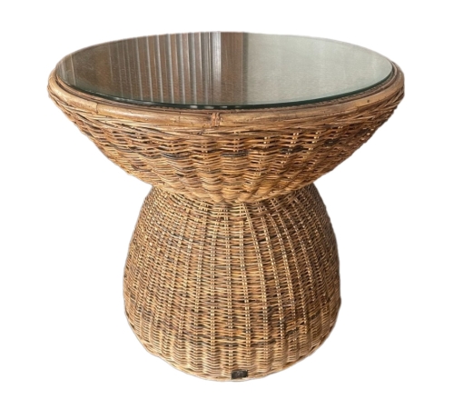 high-end casa round rattan table