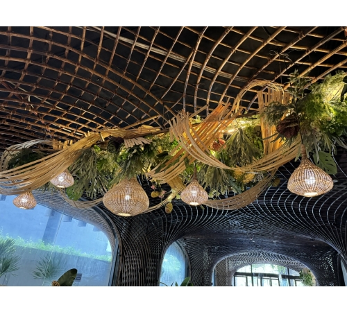 Decorative lights made of rattan