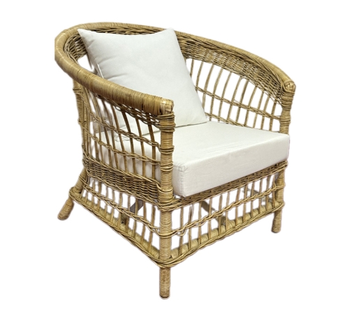 rattan chair with casa pillow