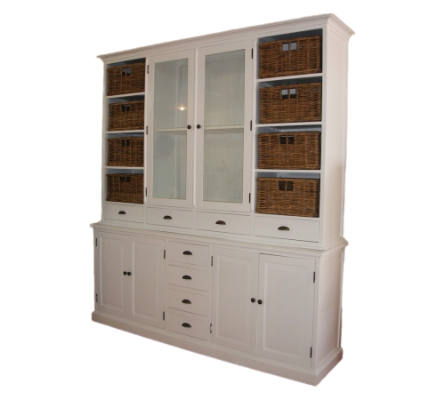 High-end cabinets combine many rattan drawers