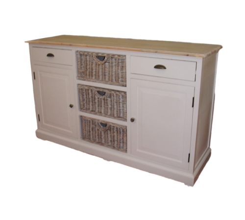 High-end cabinets have three rattan drawers