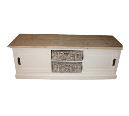 High-end cabinets have two rattan drawers
