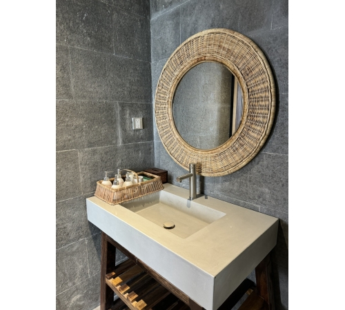 Rattan cleaning mirror