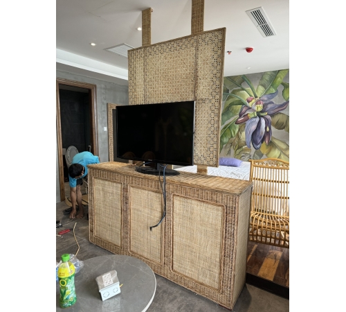 Rattan TV cabinet