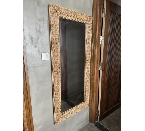 Rattan wall mirror