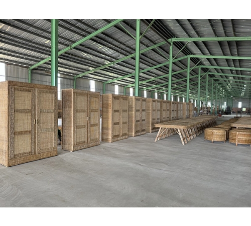 Rattan wardrobe for clothes