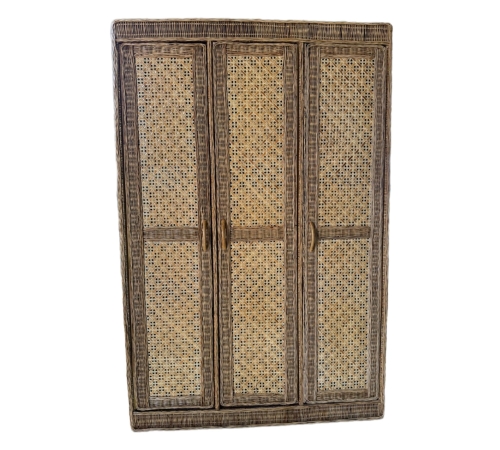 casa 3-compartment rattan cabinet