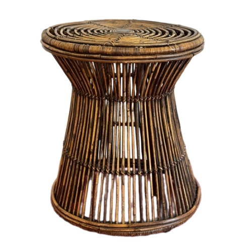 mini rattan and bamboo table