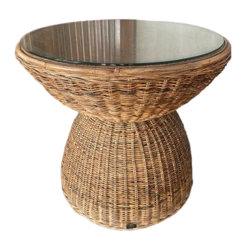 high-end casa round rattan table