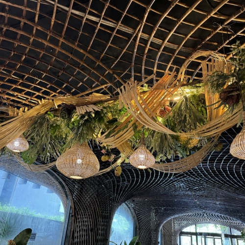 Decorative lights made of rattan