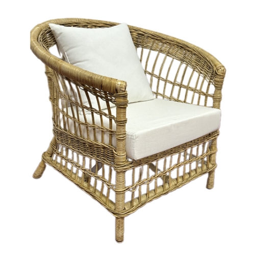 rattan chair with casa pillow