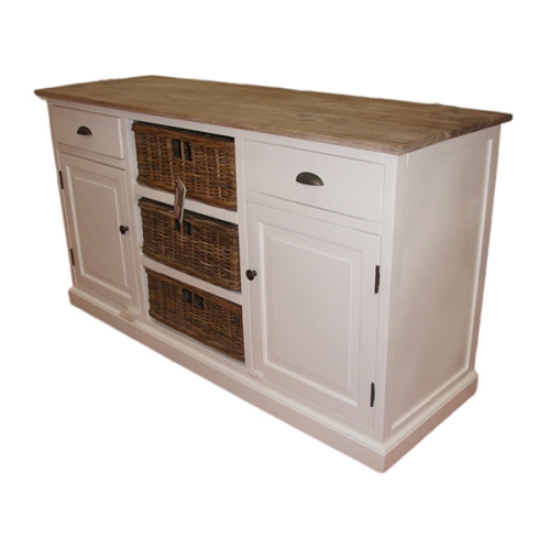 High-end cabinets have three rattan drawers