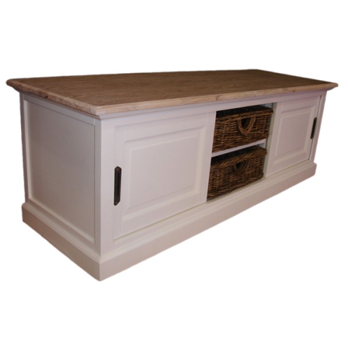High-end cabinets have two rattan drawers