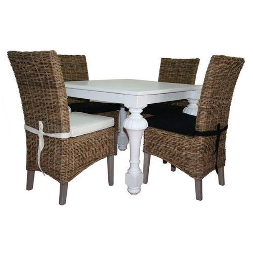 Table and chair set with luxurious rattan chairs