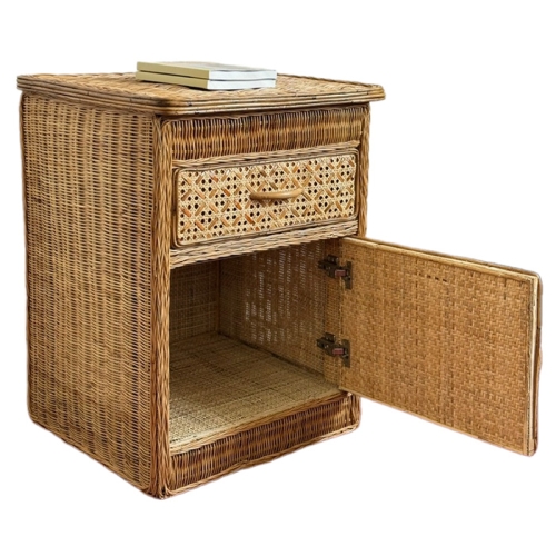 casa hotel bedside rattan cabinet